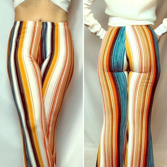 FASHIONOMICS STRIPE FLARE PANTS - Picture 2 of 7